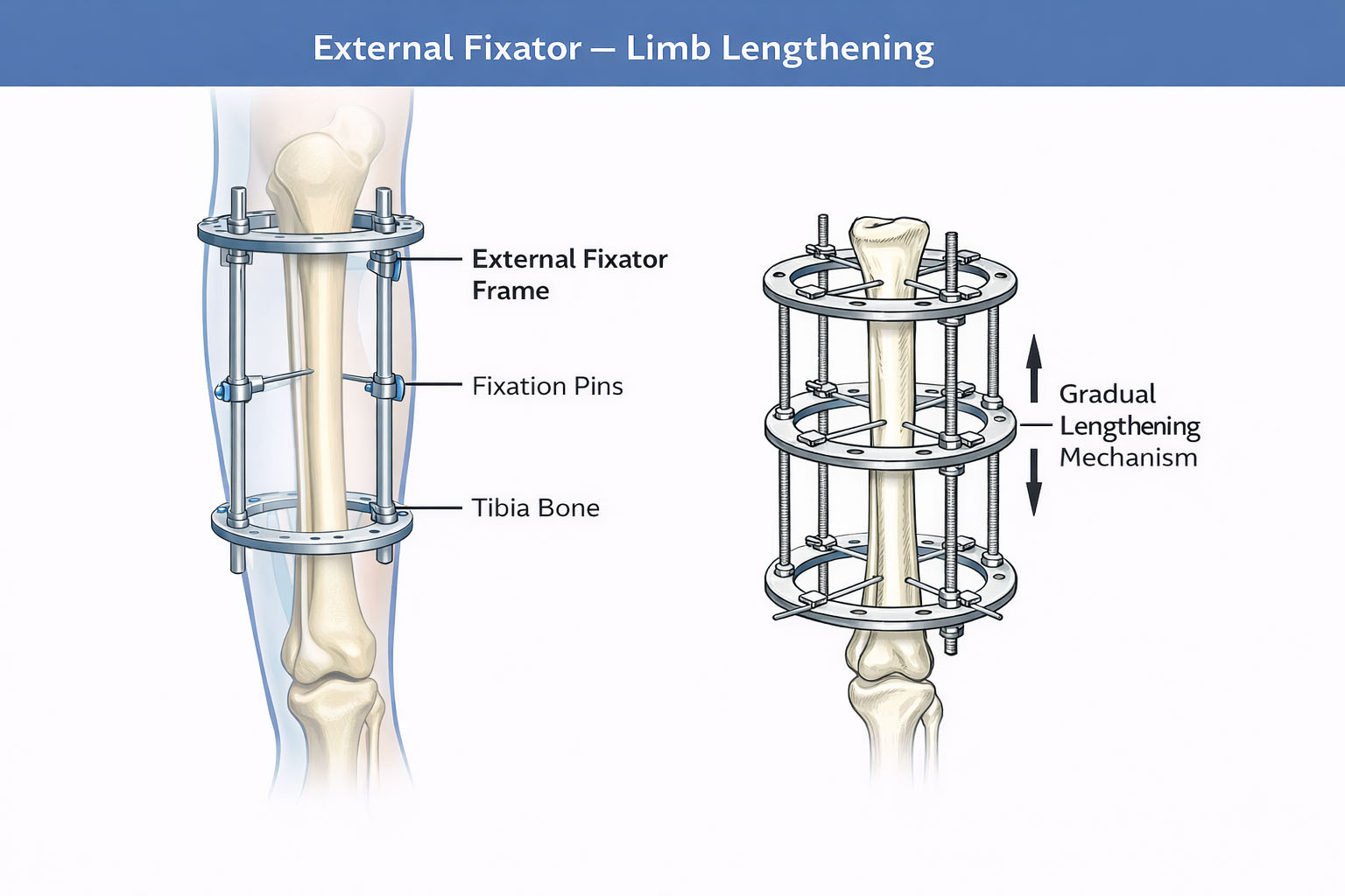 External Fixation Limb Lengthening Device